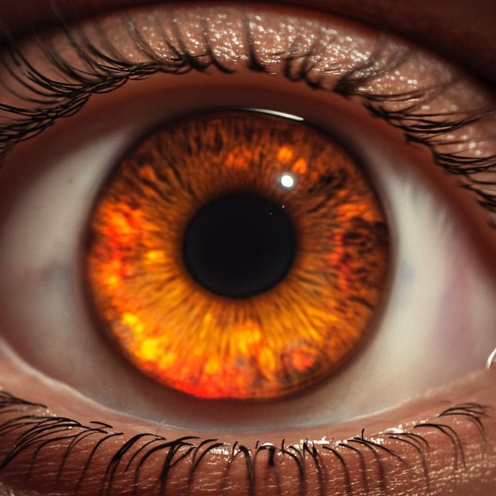 Real photo of amber eye color